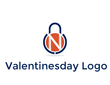 lock with letter N security logo