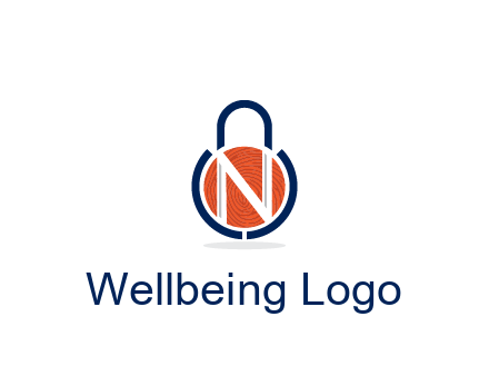 lock with letter N security logo