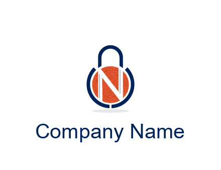 lock with letter N security logo