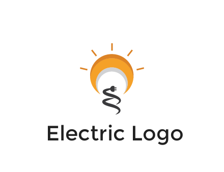 abstract sun with plug engineering logo