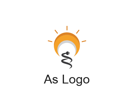 abstract sun with plug engineering logo
