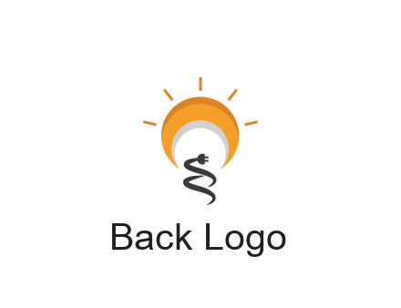 abstract sun with plug engineering logo