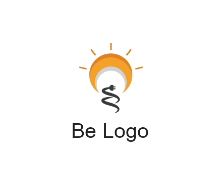 abstract sun with plug engineering logo