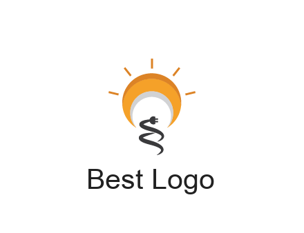 abstract sun with plug engineering logo