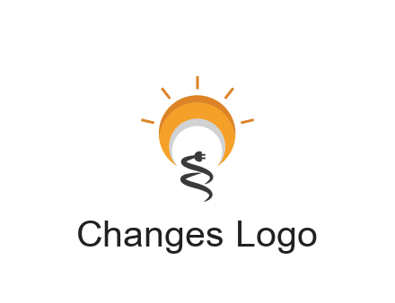 abstract sun with plug engineering logo
