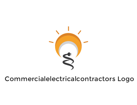abstract sun with plug engineering logo