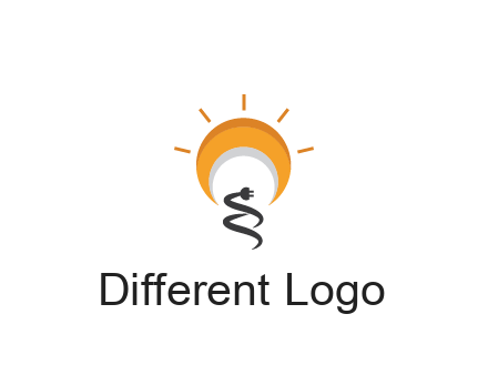 abstract sun with plug engineering logo