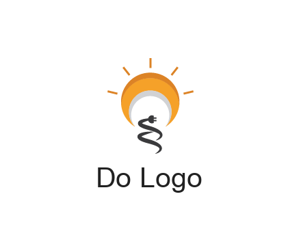 abstract sun with plug engineering logo