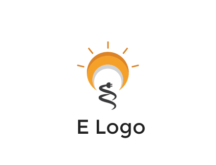 abstract sun with plug engineering logo