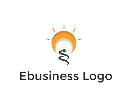 abstract sun with plug engineering logo