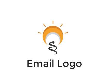abstract sun with plug engineering logo