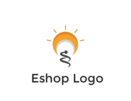 abstract sun with plug engineering logo
