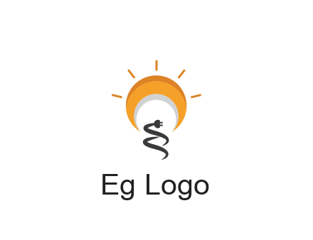 abstract sun with plug engineering logo