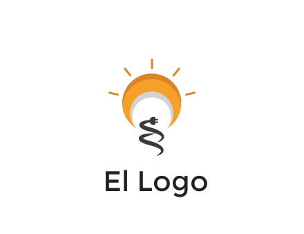 abstract sun with plug engineering logo