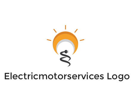 abstract sun with plug engineering logo