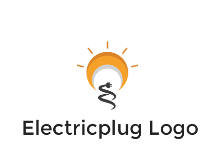 abstract sun with plug engineering logo