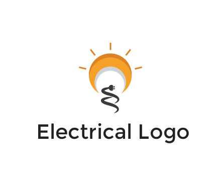 abstract sun with plug engineering logo
