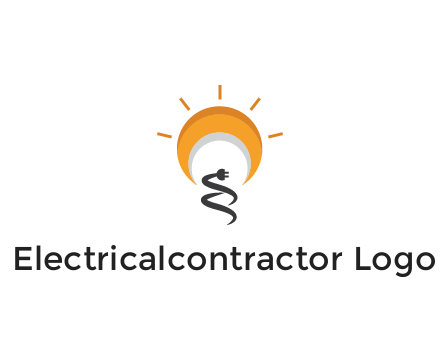 abstract sun with plug engineering logo