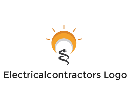 abstract sun with plug engineering logo