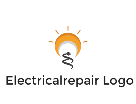abstract sun with plug engineering logo
