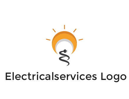 abstract sun with plug engineering logo