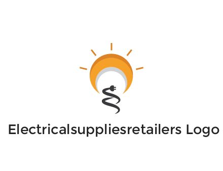 abstract sun with plug engineering logo