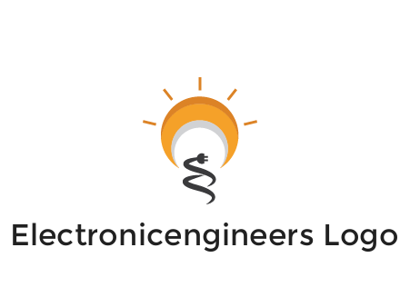 abstract sun with plug engineering logo