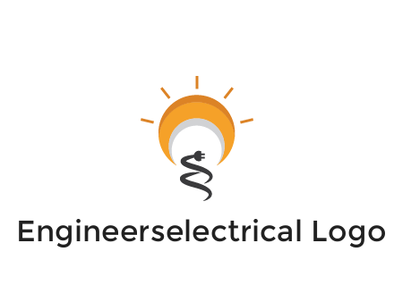 abstract sun with plug engineering logo