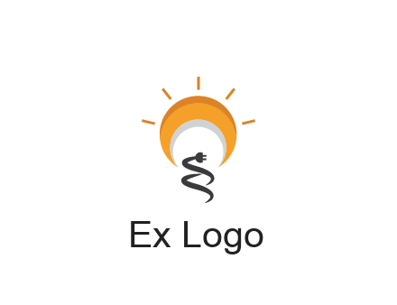 abstract sun with plug engineering logo