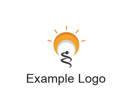 abstract sun with plug engineering logo
