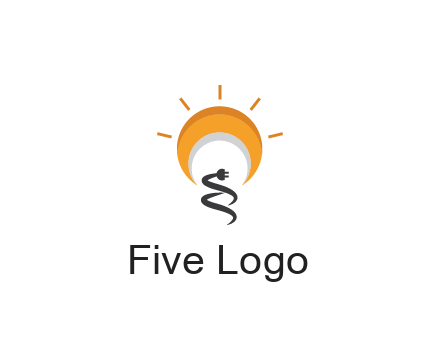 abstract sun with plug engineering logo