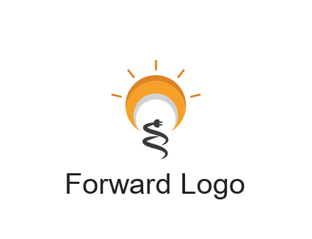 abstract sun with plug engineering logo