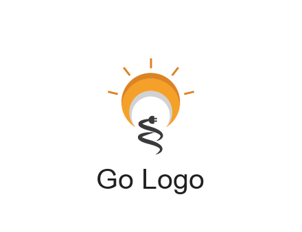 abstract sun with plug engineering logo