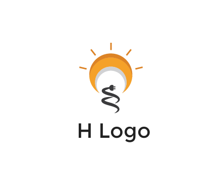 abstract sun with plug engineering logo