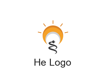 abstract sun with plug engineering logo