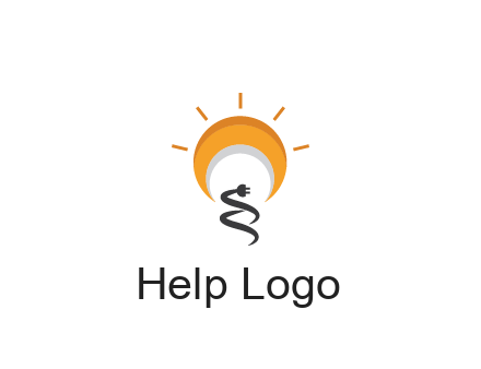 abstract sun with plug engineering logo