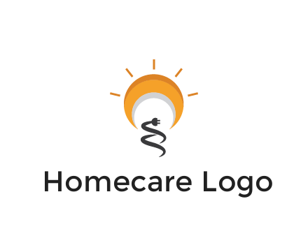 abstract sun with plug engineering logo