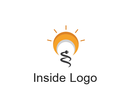 abstract sun with plug engineering logo