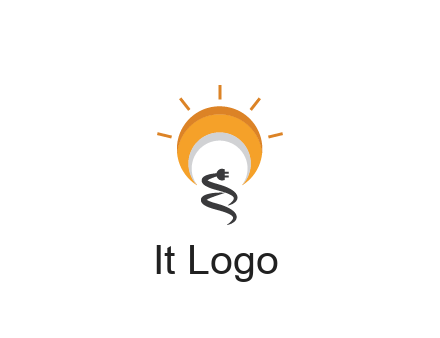abstract sun with plug engineering logo