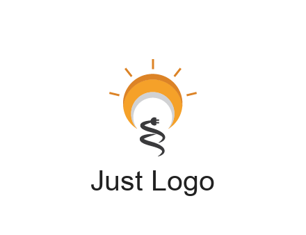 abstract sun with plug engineering logo
