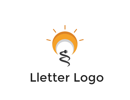 abstract sun with plug engineering logo