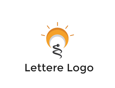 abstract sun with plug engineering logo