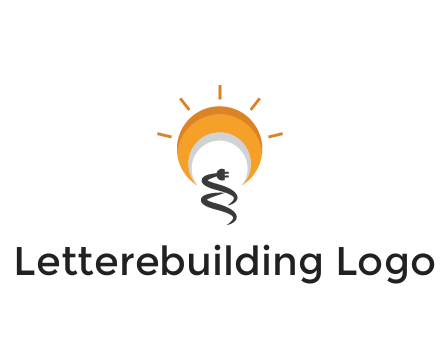 abstract sun with plug engineering logo