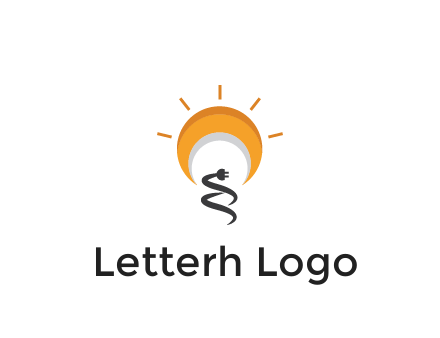 abstract sun with plug engineering logo