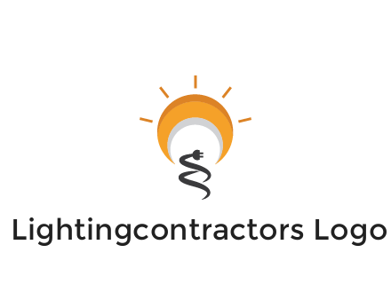 abstract sun with plug engineering logo
