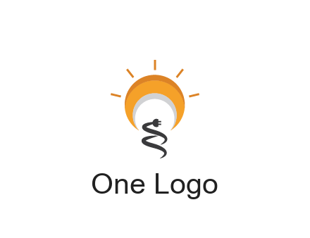 abstract sun with plug engineering logo