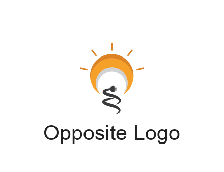 abstract sun with plug engineering logo