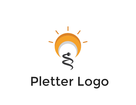 abstract sun with plug engineering logo