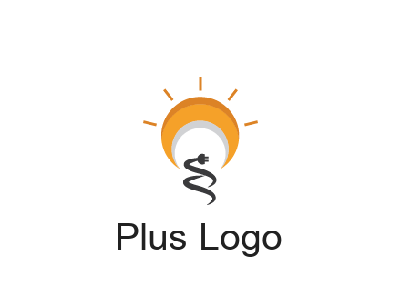 abstract sun with plug engineering logo