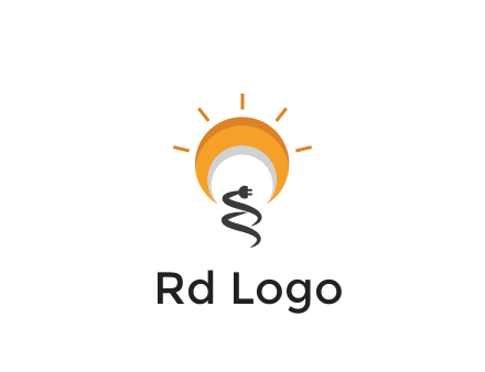 abstract sun with plug engineering logo